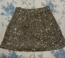 Gold sequin mini skirt 