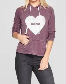 GRAYSON THREADS HEART WINE GRAPHIC HOODIE SIZE XL