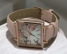 Blush Pink Floral Butterfly Square Watch