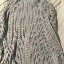 The Limited Light Gray Cable Knit Sweater Comfy Cozy XL Cotton Rayon