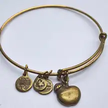 Alex & Ani Gold tone Apple Bangle Bracelet