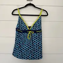 Jag Women’s Large Blue Green Tankini Swim Top