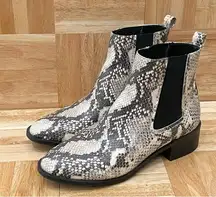 STEVE MADDEN “Devan” Faux Snakeskin Leather Pull On Ankle Chelsea Boots Size 8