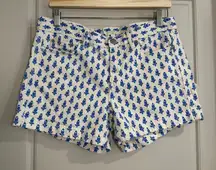 J. Crew Off White Blue Floral Pattern Shorts