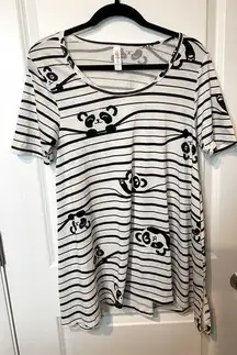LuLaRoe White and Black Panda Perfect T short sleeve shirt