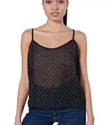 Black Sheer Polka Dot Tank