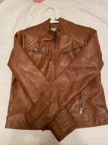 Faux Brown Leather Jacket