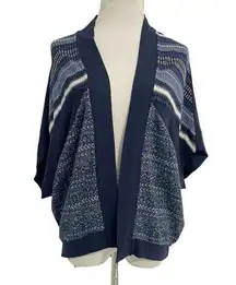 Desigual Size Medium Cardigan Open Front Knit Abstract Art to Wear Boho