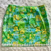 VTG Lilly Pulitzer Crazy Quilt Patch Mini Skirt Womens Size 12 Patchwork