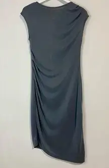 Topshop  Women’s Draped Midi Dress w/ Asymmetrical Hem Grey Size 2 EUC