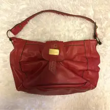 Y2K Harve Benard Red Leather Shoulder Bag Satchel Purse