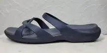 Crocs Meleen Crossband Slides Sandals Womens 10 Navy Blue Slip On Twisted Strap