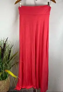 Poetry  Coral Orange Soft Long Maxi Skirt L