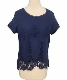 LAmade Donna Lace Keyhole Top Midnight Blue Medium