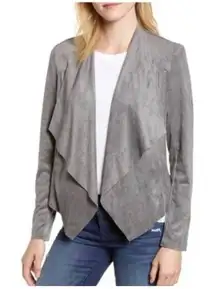 KUT From the Kloth Gray Drape‎ Front Tayanita Faux Vegan Suede Jacket - XS EUC