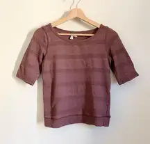 We the Free People Burgundy Brown Open Back Short Sleeves Blouse US Small