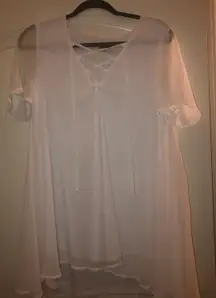 White  White Lace Up Tunic/Dress