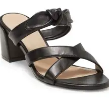 Stuart Weitzman Bandeau Black Leather Slide Sandal Women’s Size 11.5