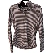 Mountain HardWear Striped Half Zip Long Sleeve Base Layer Moisture wicking Med