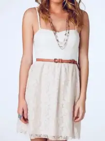 AEO Cream Lace Bustier Dress