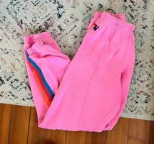 Aviator Nation pink 5 stripe sweatpants