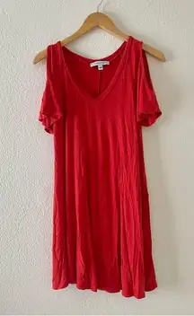 Vanity Room Red Cold Shoulder Dress