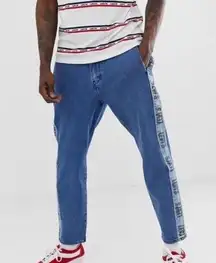 Levi waterless denim joggers with side stripes and drawstring waist