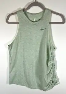 Nike Green Cotton Blend Activewear Tank Ruched Side Beach Cut-out‎ Womens Size S