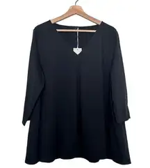 NWT COS black V-Neck cotton Jersey‎ Top Size M