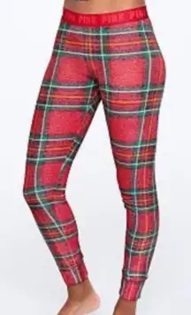 VS PINK VICTORIAS SECRET Cozy Sleep Jogger Pants Red Plaid CHRISTMAS Pajamas PJs