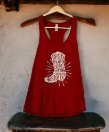 Boots & Bling Before The Ring Red White Tank Size Small