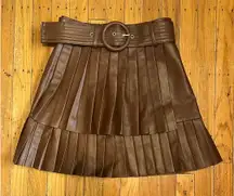 ZARA Faux Leather Pleated Skirt