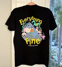 ALF 'Everything Is Fine' Eeyore Skull Graphic Tee in Black 100% Cotton size S