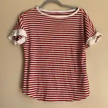 Loft Blouse Red White Top Summer Womens Size Small Casual