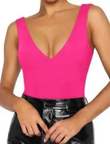 NWT REORIA Women's Sexy Plunge Deep V Neck Sleeveless Bodysuit