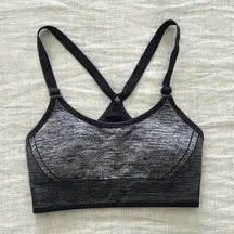 NWOT ALL in Motion Black Gray Padded Racerback Sports Bra M