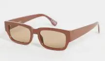 Asos narrow square sunglasses in light brown