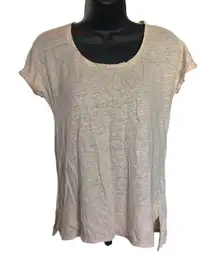 Lily Pulitzer Inara Linen Scoop Neck Tee Sz XS‎ Gold Shimmer