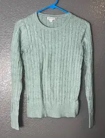 Merona Women’s Small Light Green Cable Knit Pullover Sweater Long Sleeve