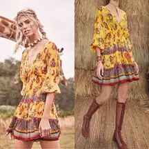 Alexis  Floral Holli Mini Dress in Amber Bloom Sz S