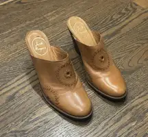 Tan Leather Marley Western boho Style Mule 