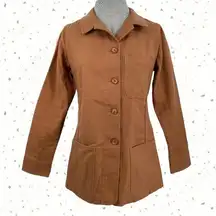 Tradlands x Poor Porker Robyn Chore Coat Camel Tan Duck Canvas Jacket Size XS