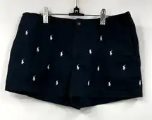 Polo Ralph Lauren Chino Shorts Embroidered All Over Pony Logo Stretch Classic‎ 8