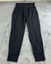 Athleta Womens Joggers Size S Black Soft Athletic Tapered Powervita Pockets Logo