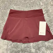 NWT Lululemon Play Off The Pleats Skirt *Red Merlot