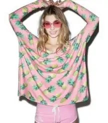 Womens Wildfox Waffle Knit Pineapple top size Small