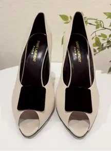 Authentic Saint Laurent Franky 115 Satin Sandals Nero NIB Size 38.5