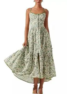 Yamila Floral-Print Corset Sleeveless Maxi Dress