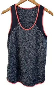 Tangerine Womens Size Large Tank‎ Black Heather Gray Pink Scoop Neck Ref…
