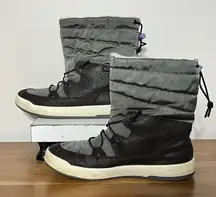 Keds Women's Tally Point Black & Gray Snow Boots Size 8.5 Reflective